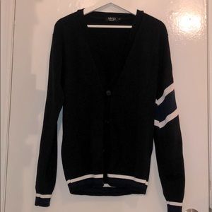 Boohoo Black Cardigan with Stripes one Sleeve